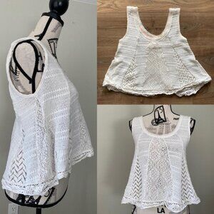 Anthropologie 'Meadow & Rue' White Tank | Sleeveless Cotton Top | Size M